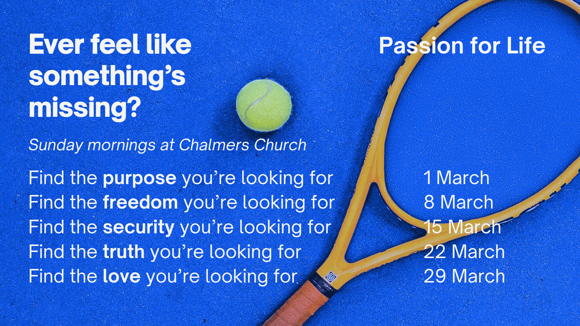 Passion for life Sundays