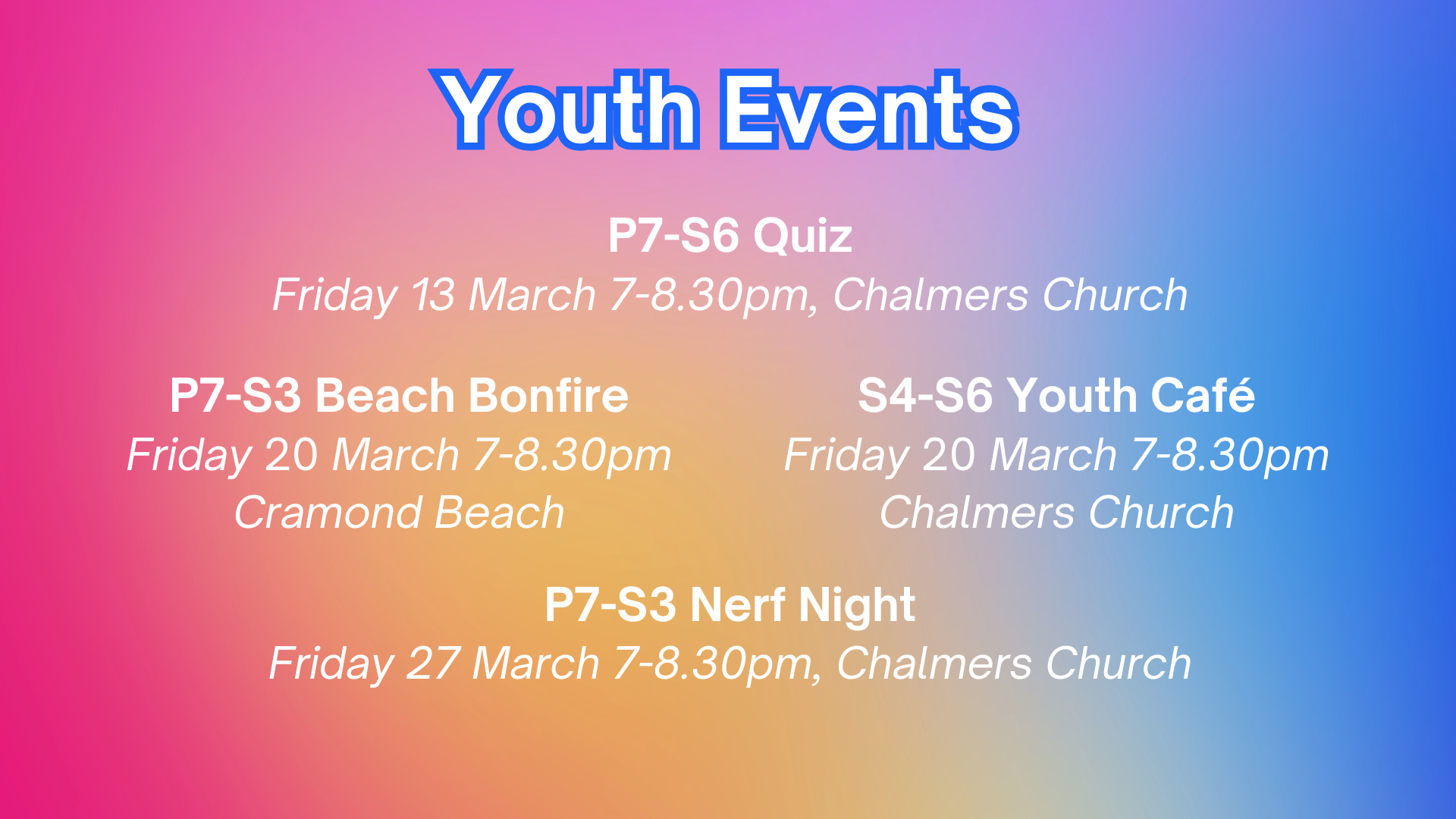 Passion for life youth notices